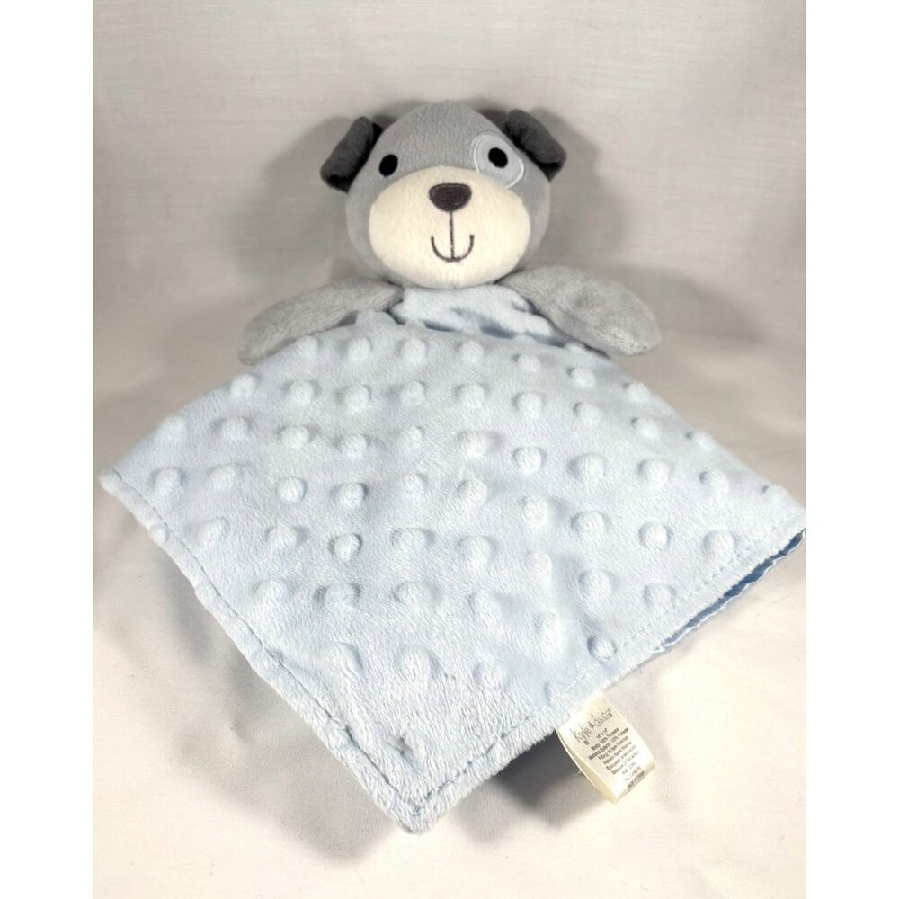 Kyle & Deena Puppy Plush Baby Security Lovey Blanket Blue Minky Dot 14x14 - Picture 1 of 6